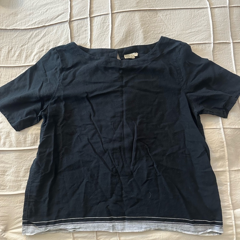 Eileen Fisher Black Short Sleeve Top